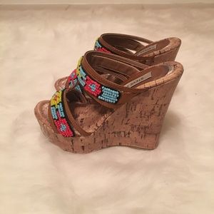 Steve Madden slip on wedge with beading